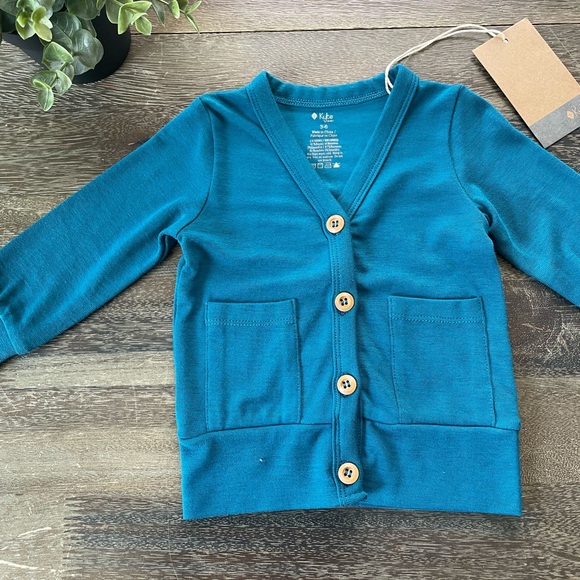 Kyte | Teal Button-Up Kids Cardigan | 3-6M - Picture 1 of 4